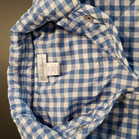 Ralph Lauren Gingham Girls Coat - Picture 2 of 6